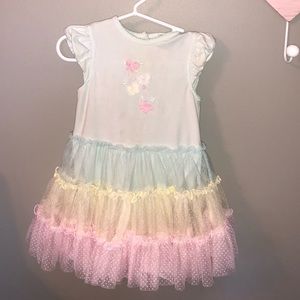 Rainbow girls tutu dress skirt frill spring cover